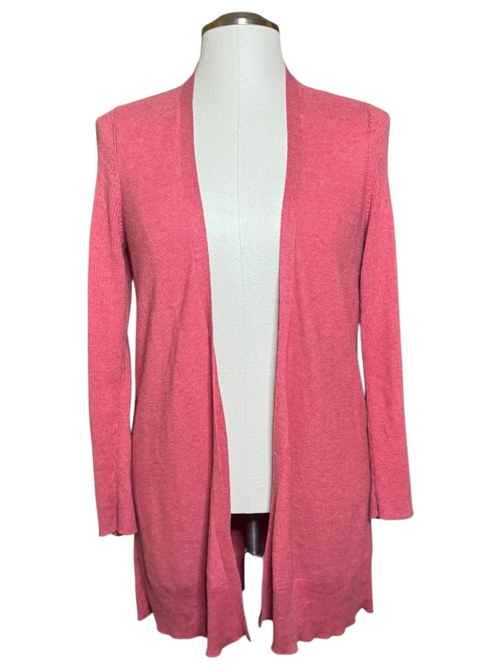 Eileen Fisher Pink Cotton Lightweight Fall Cardigan